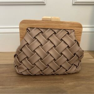Urban Expressions Taupe Woven Clutch